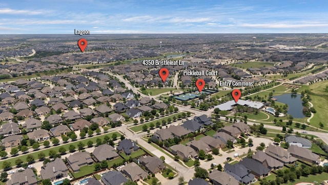 4350 Bristleleaf Ln, Prosper, TX 75078 - aerial overview of property's location with a large body of water and nearby suburban area