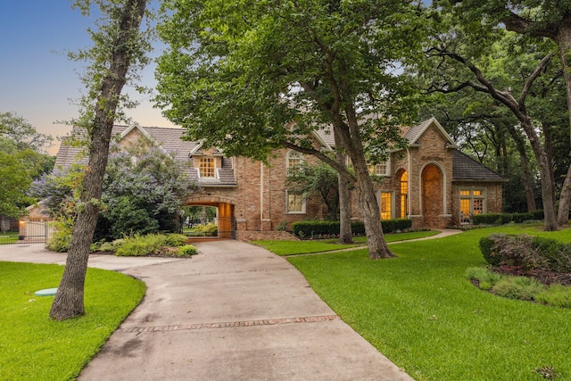 1260 Stanhope Ct, Southlake, TX 76092 - view of front of house featuring a front yard, brick siding, and curved driveway
