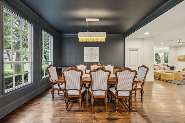 1260 Stanhope Ct, Southlake, TX 76092 - dining room featuring recessed lighting, ornamental molding, and wood finished floors