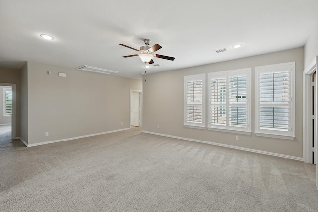 2866 Milsons Point Dr, Trophy Club, TX 76262 - carpeted empty room with a ceiling fan and recessed lighting