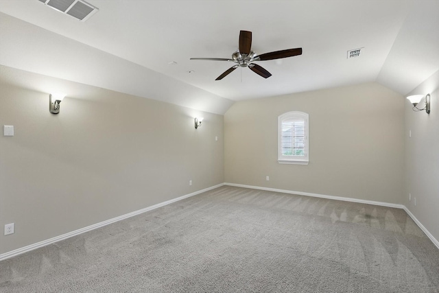 2866 Milsons Point Dr, Trophy Club, TX 76262 - unfurnished room featuring ceiling fan, vaulted ceiling, and light carpet