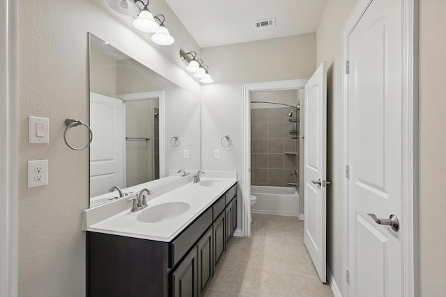 2866 Milsons Point Dr, Trophy Club, TX 76262 - full bath with double vanity, tile patterned flooring, and shower / washtub combination