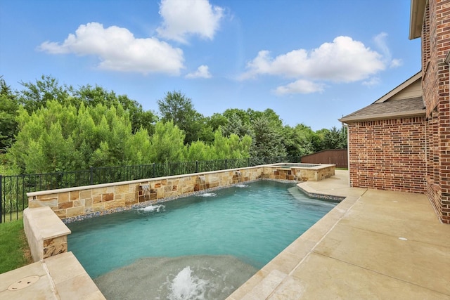 2866 Milsons Point Dr, Trophy Club, TX 76262 - view of pool featuring a fenced backyard, a patio area, and a pool with connected hot tub
