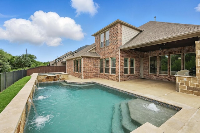2866 Milsons Point Dr, Trophy Club, TX 76262 - view of swimming pool with a fenced backyard, an in-ground hot tub, and a patio area