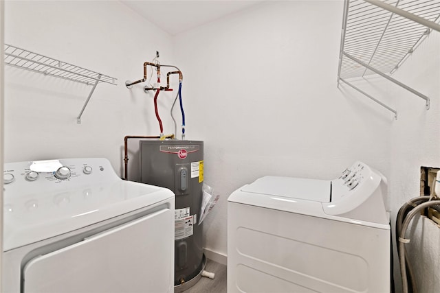 2308 Foxcroft Ln, Arlington, TX 76014 - laundry room with independent washer and dryer, water heater, and wood finished floors