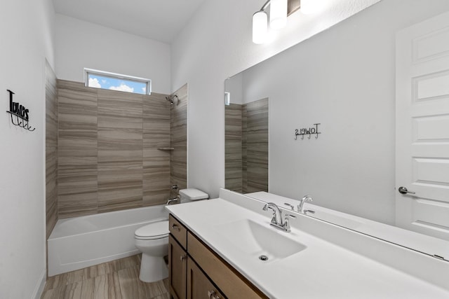 2213 Windy Hill Ln, Waxahachie, TX 75167 - bathroom with vanity, toilet, and tub / shower combination