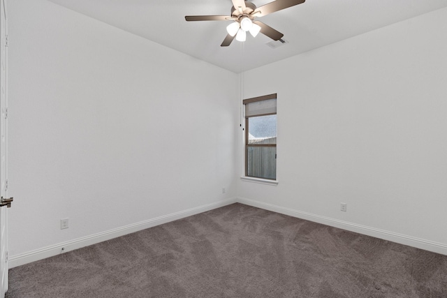 2213 Windy Hill Ln, Waxahachie, TX 75167 - spare room featuring carpet floors, baseboards, and a ceiling fan