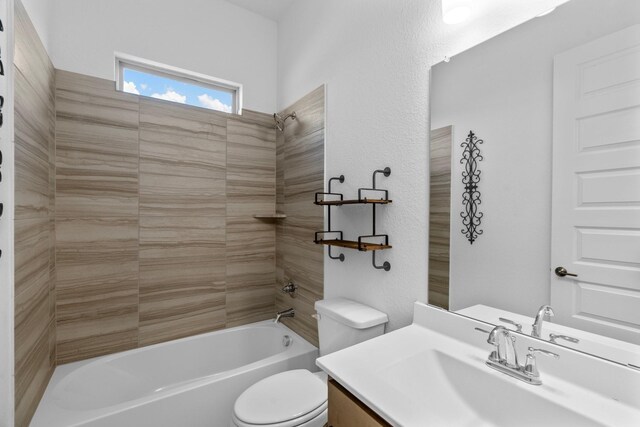 2213 Windy Hill Ln, Waxahachie, TX 75167 - bathroom with vanity, toilet, and shower / washtub combination