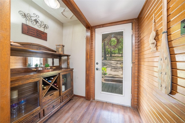 203 King Laurence, Scroggins, TX 75480 - bar area featuring wood finished floors and wood walls