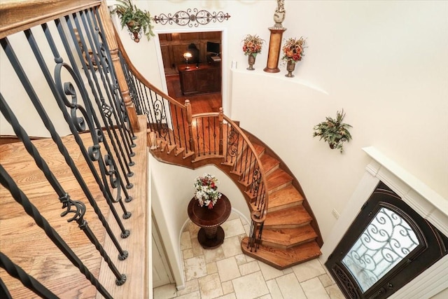 2221 Southern Oaks Dr, Cedar Hill, TX 75104 - stairway with stone finish floors