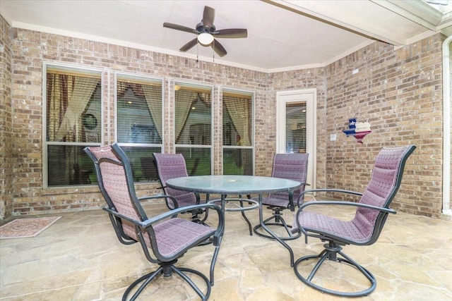 2221 Southern Oaks Dr, Cedar Hill, TX 75104 - view of patio / terrace with a ceiling fan and outdoor dining area