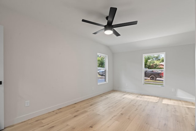 3009 Ave H, Fort Worth, TX 76105 - spare room with wood finished floors, lofted ceiling, ceiling fan, and baseboards