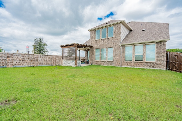 2702 Willow Ln, Melissa, TX 75454 - back of property featuring a pergola, brick siding, roof with shingles, and a patio