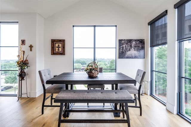 5270 Town And Country Unit 326, Frisco, TX 75034 - dining room featuring light wood finished floors and lofted ceiling