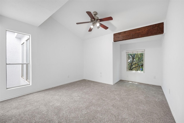 3227 Elizabeth St, Dallas, TX 75204 - unfurnished room with carpet, a ceiling fan, and vaulted ceiling