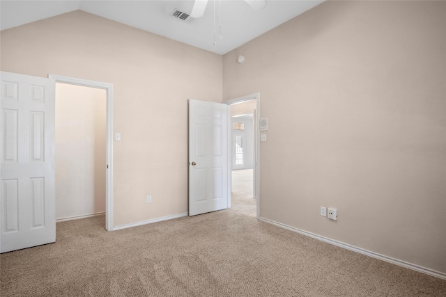 6705 Rolling Hills Dr, North Richland Hills, TX 76182 - unfurnished bedroom with carpet flooring, lofted ceiling, baseboards, and ceiling fan