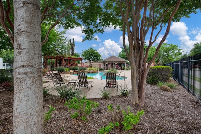 6624 Federal Hall St, Plano, TX 75023 - community pool with a gazebo, a pergola, and a patio area