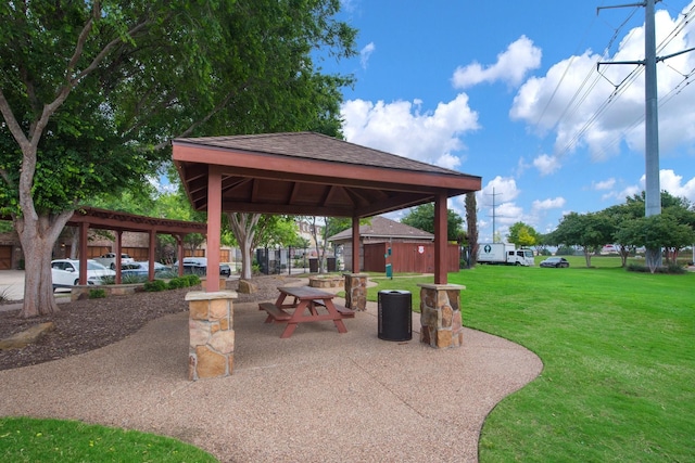 6624 Federal Hall St, Plano, TX 75023 - surrounding community with a gazebo, a yard, and a patio