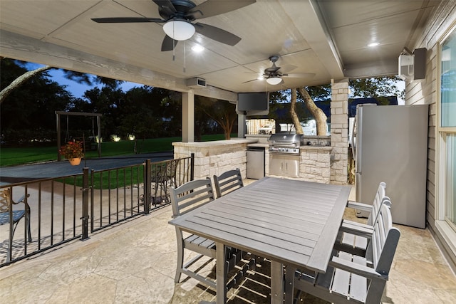 1814 Stacy Rd, Fairview, TX 75069 - view of patio / terrace featuring outdoor dining area and a ceiling fan