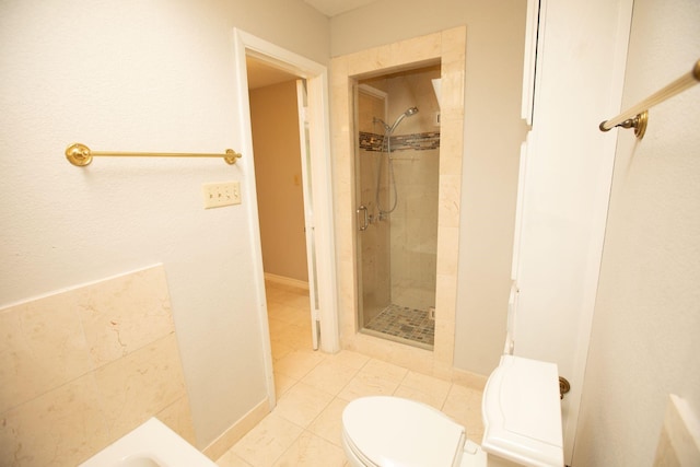 6837 Roberts Ln, Fort Worth, TX 76140 - bathroom with a shower stall, tile patterned flooring, and a tub
