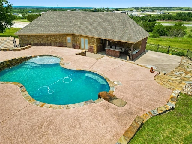 120 Trail Rdg, Weatherford, TX 76087 - view of swimming pool with a patio area and an outdoor hangout area