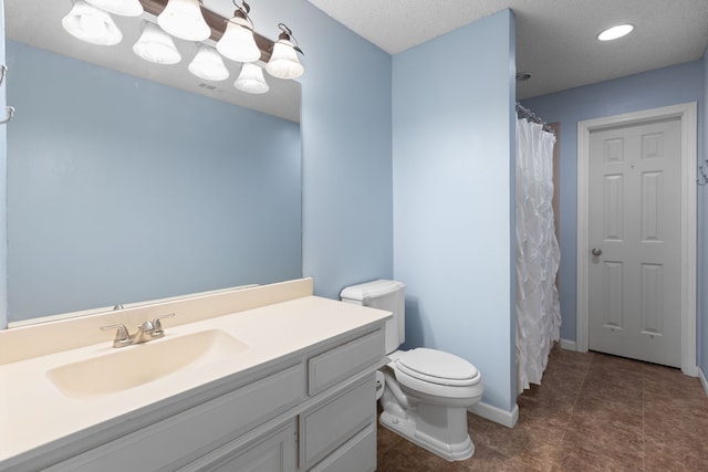 2304 Colleen Ct, Carrollton, TX 75007 - bathroom featuring vanity, recessed lighting, and a shower with curtain