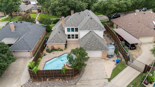 2304 Colleen Ct, Carrollton, TX 75007 - aerial view of property and surrounding area with a pool area