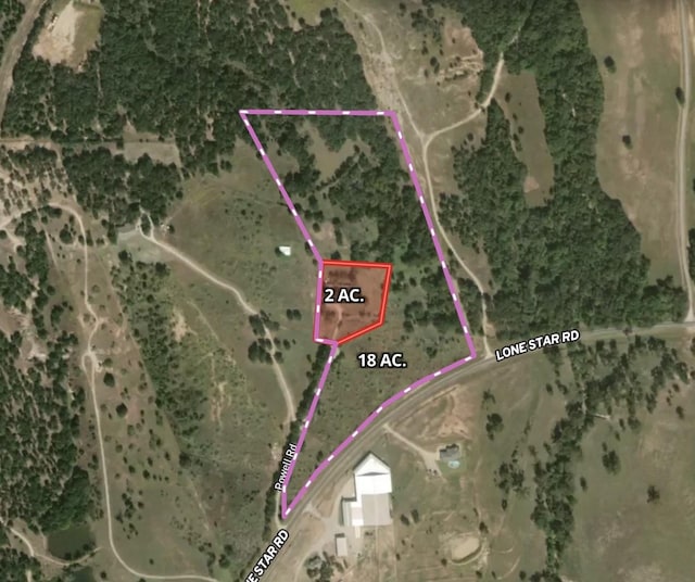 202 Powell Rd, Weatherford, TX 76088 - map / location featuring property boundaries highlighted