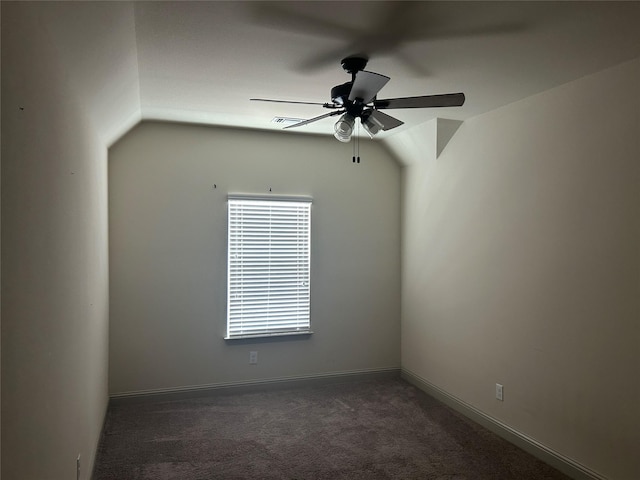 1308 Carlet Dr, Little Elm, TX 75068 - carpeted spare room with ceiling fan, baseboards, and lofted ceiling