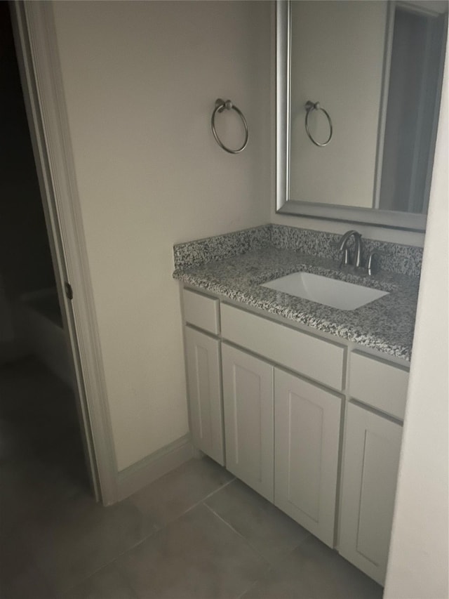 1308 Carlet Dr, Little Elm, TX 75068 - bathroom featuring vanity, tile patterned floors, and baseboards