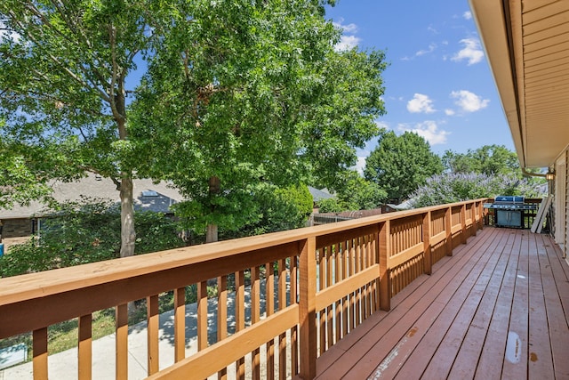 3233 Princess St, Bedford, TX 76021 - wooden terrace with area for grilling