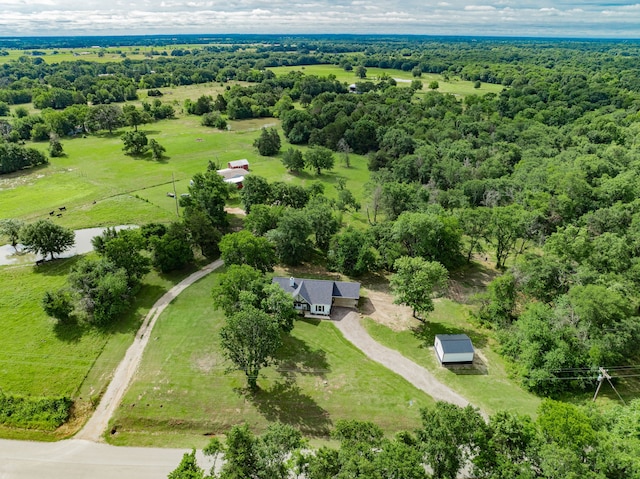 13530 Hiram Rd, Wills Point, TX 75169 - overview of rural landscape with a heavily wooded area
