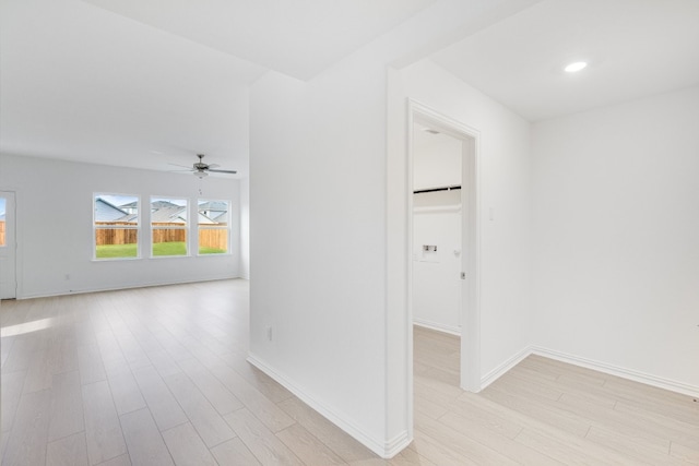 1916 Coleto Rd, Crandall, TX 75114 - unfurnished room featuring light wood-type flooring, baseboards, a ceiling fan, and recessed lighting