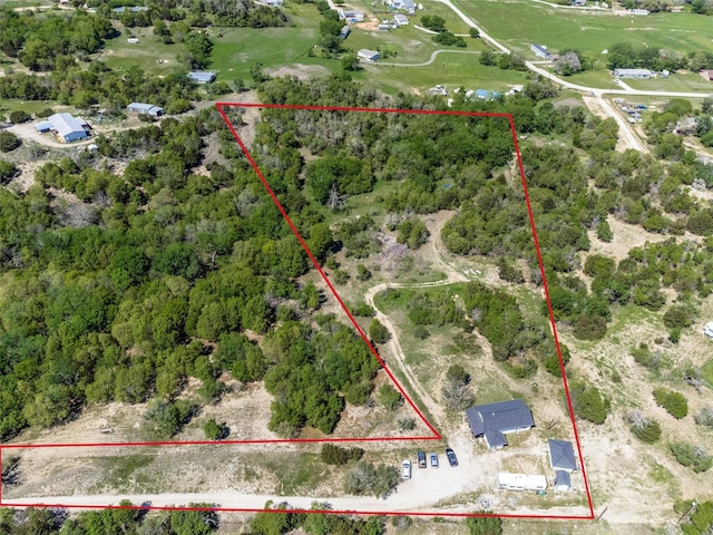 6980 Prather Rd, Springtown, TX 76082 - aerial overview of property's location with property parcel outlined