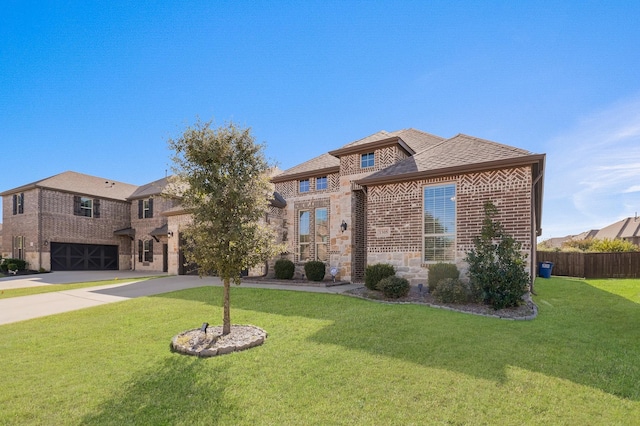 1305 Xeraco Dr, Little Elm, TX 75068 - view of front of property featuring brick siding, driveway, roof with shingles, and a garage