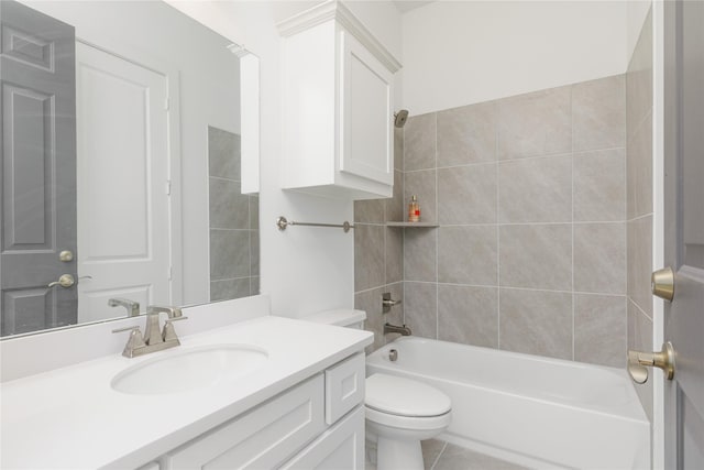 2130 Lassen Dr, Prosper, TX 75078 - bathroom with vanity, toilet, and shower / bathtub combination