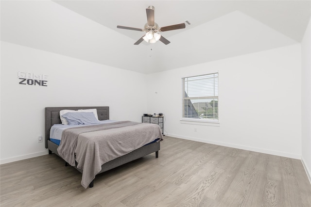 2130 Lassen Dr, Prosper, TX 75078 - bedroom with light wood finished floors, baseboards, and a ceiling fan