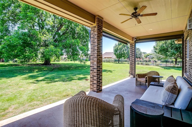3201 Steamers Ct, Granbury, TX 76049 - view of patio / terrace featuring a ceiling fan