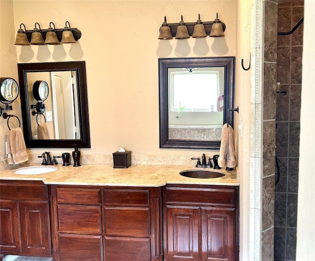 2663 Rodeo Dr, Quinlan, TX 75474 - full bath with double vanity and tiled shower