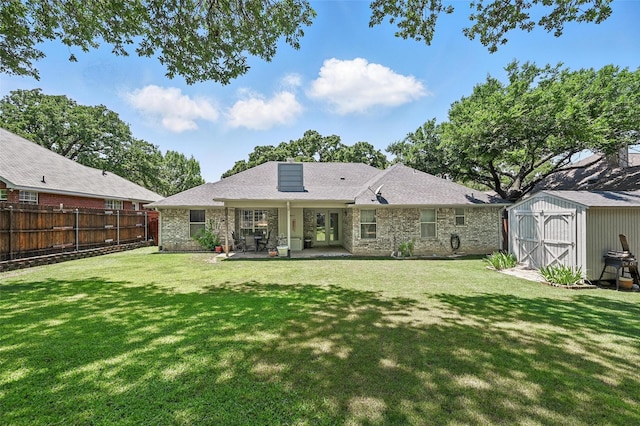 685 Cardinal Ridge Rd, Burleson, TX 76028 - back of house with a patio, brick siding, and a chimney
