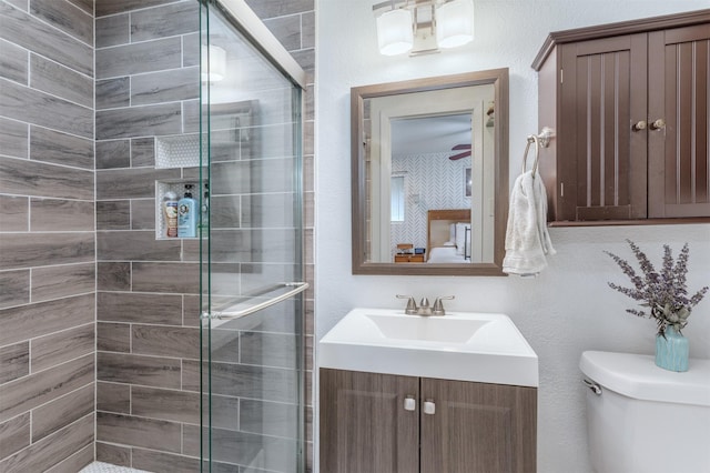 502 E Alexander Ln, Euless, TX 76040 - full bathroom with vanity, toilet, and a shower stall
