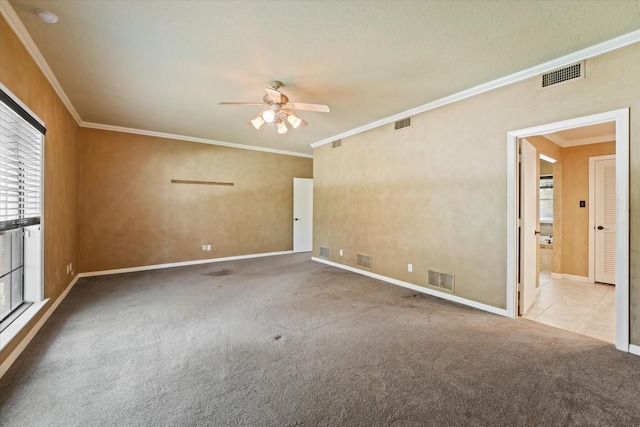29 Timbergreen Cir, Denton, TX 76205 - unfurnished room featuring carpet floors, ceiling fan, crown molding, and baseboards