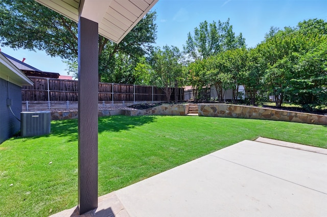 6713 Genoa Rd, Fort Worth, TX 76116 - view of yard featuring central air condition unit and a patio area