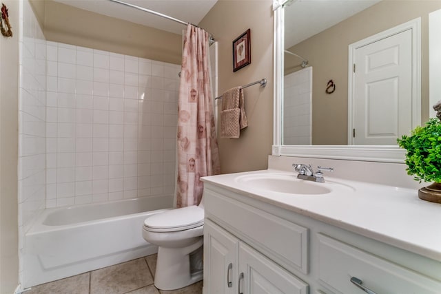 601 Natchez Ct, Hurst, TX 76054 - bathroom with vanity, shower / tub combo, toilet, and tile patterned flooring