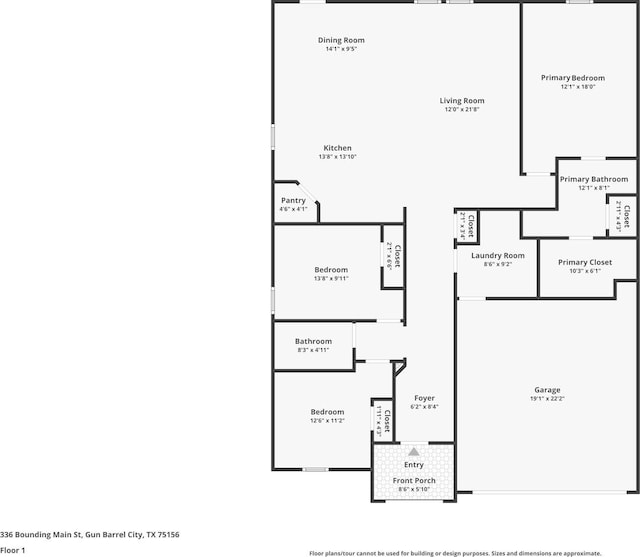 336 Bounding Main St, Gun Barrel City, TX 75156 - property floor plan