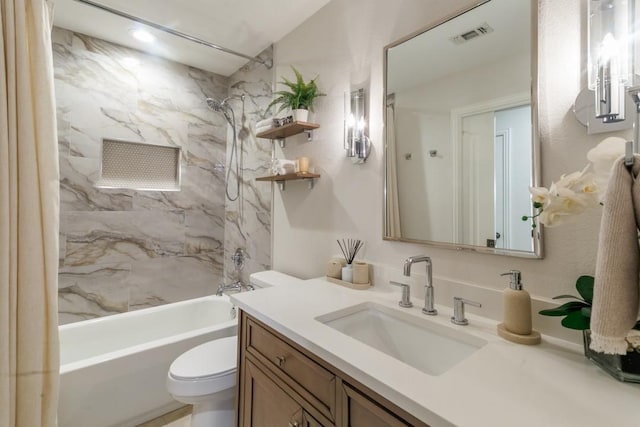 6501 Glenhope Cir S, Colleyville, TX 76034 - full bathroom featuring vanity, toilet, and shower / tub combination