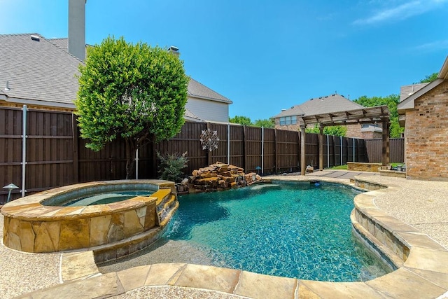 5909 Woodwind Dr, Plano, TX 75093 - view of pool featuring a fenced backyard and a pool with connected hot tub