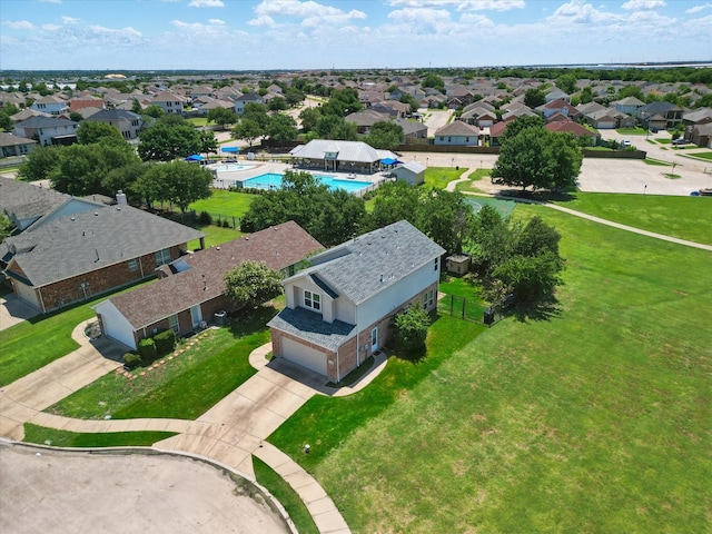 1900 Cassandra Ct, Fort Worth, TX 76131 - aerial view of residential area featuring a pool