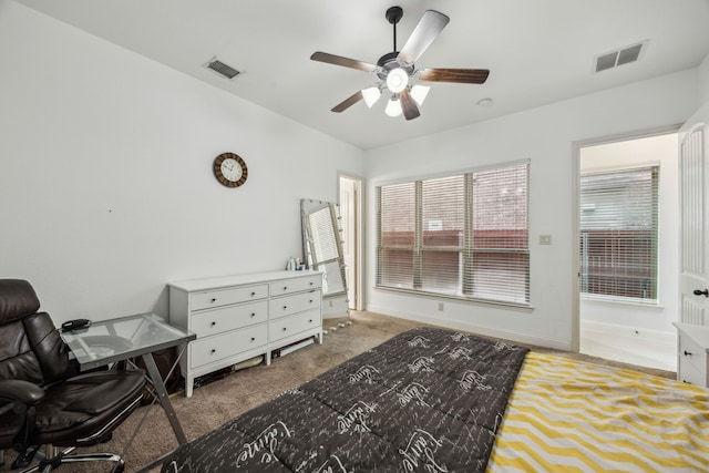 5005 Dominion Blvd, Irving, TX 75038 - carpeted bedroom with a ceiling fan and a desk