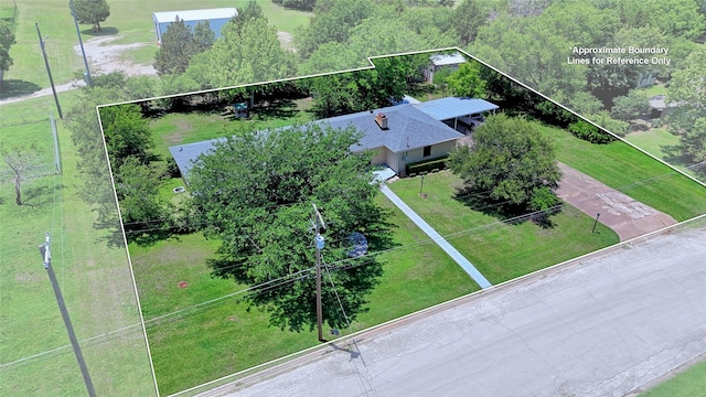 1106 Central Ave, Bowie, TX 76230 - aerial view of property's location featuring property boundaries highlighted